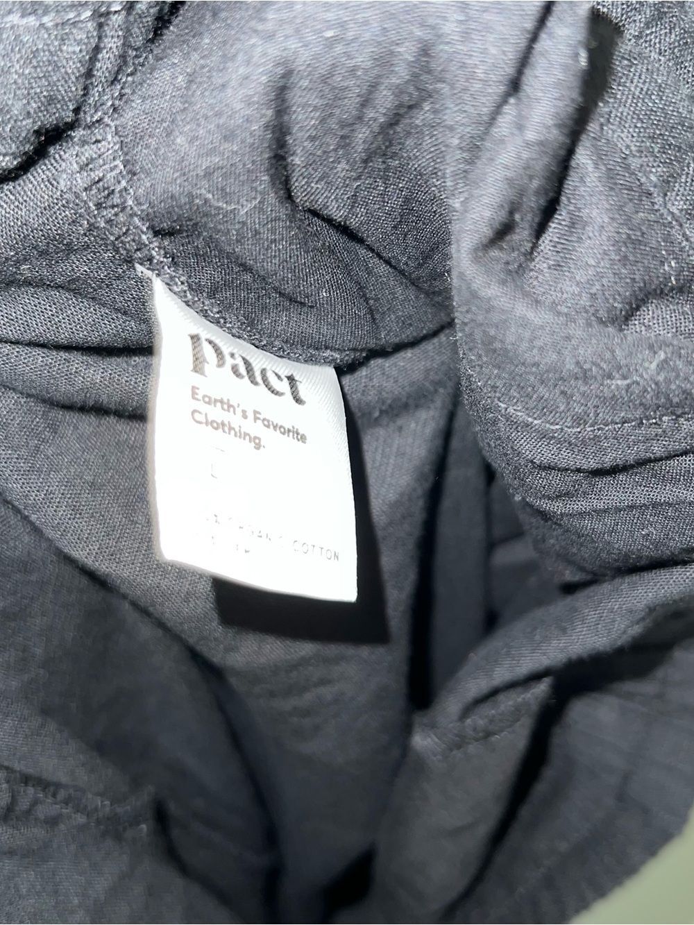 Pact Cargo Pants Organic Cotton Linen Black Relaxed Fit Size LG Casual Utility - Picture 4 of 6